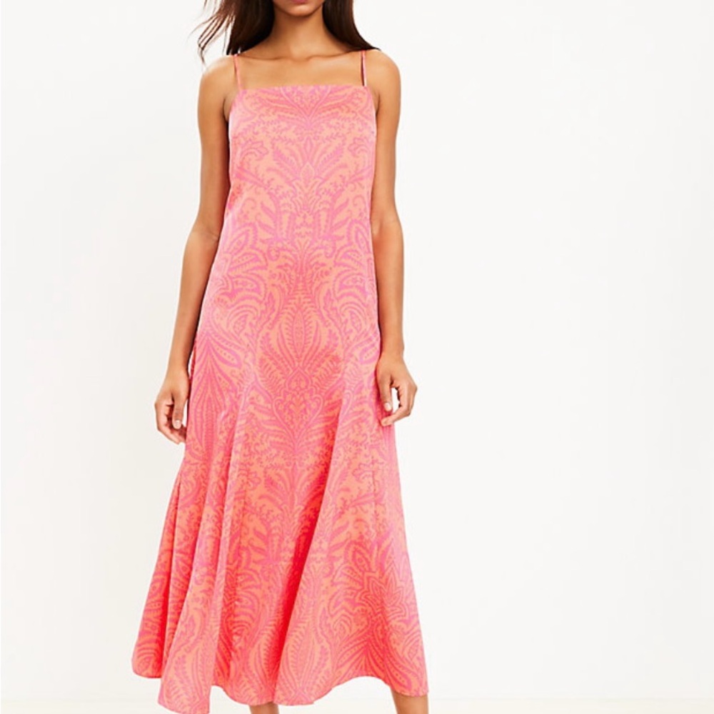 LOFT - Pink Spaghetti Strap Maxi Sundress (8)